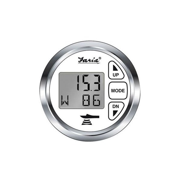 Faria Beede Instruments Depth Gauge W/TempWht/Ss, 13852 13852 Zoro